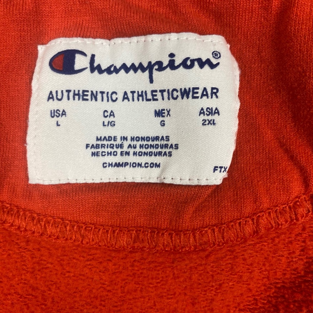 Champion Womens Large Hoodie Red Purple Modern Athleisure Powerblend Fleece - Picture 6 of 13
